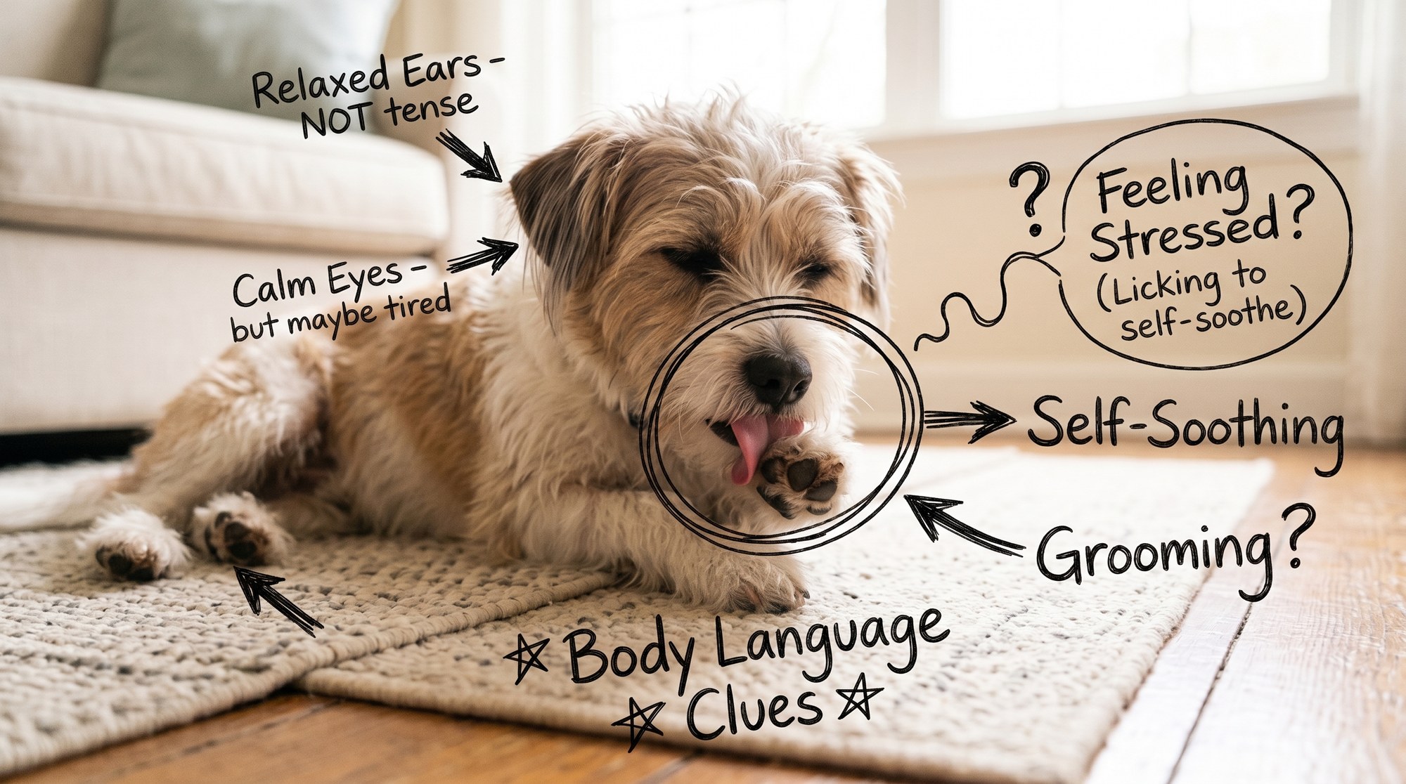 Body language clues when dogs lick